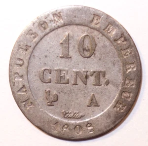 10 Centimes Napoléon I, 1808 A Paris, TTB+ !! - Picture 1 of 2