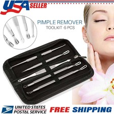 5pcs Blackhead Acne Comedone Pimple Blemish Extractor Remover Stainless Tool Kit