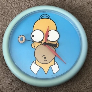 The Simpsons 2003 10" Wall Clock Homer Rotating Eyes & Donut by Wesco - PARTS - Picture 1 of 10