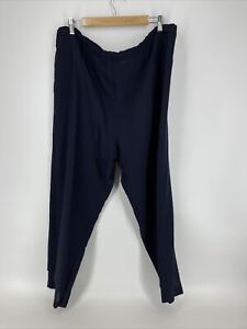 Escandar Women's Blue Wool Silk Blend Drawstring Lightweight Pants Size 1