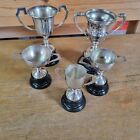 Vintage Lot 5 Various Small EPNS Trophies on Plastic Bases - All Engraved