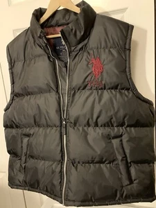US Polo Assn Mens Sz XXL Big Pony Black Puffer Vest USPA - Picture 1 of 14