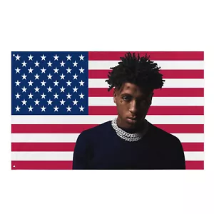 NBA YoungBoy American Flag - Hip-Hop Home Decor 34.5 X 56" - Picture 1 of 10
