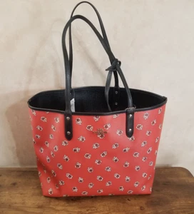 NWT Coach Coral Floral Black Sina City Tote Purse with Makeup Bag~F55864 $350 Tg - Picture 1 of 12