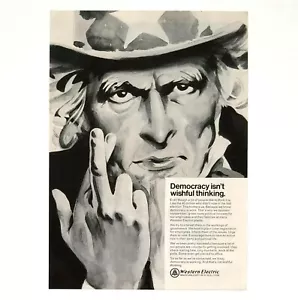 1968 Telephone Advertisement Democracy Uncle Sam Fingers Crossed Vtg Print AD - Picture 1 of 1