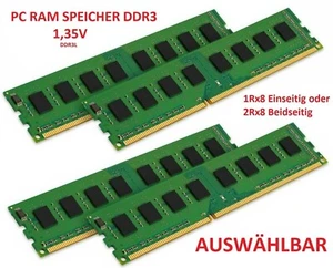 4GB 8GB DDR3 PC RAM PC3L-12800U DIMM 240-pol. 1,35V DIV Hersteller AUSWÄHLBAR - Picture 1 of 22