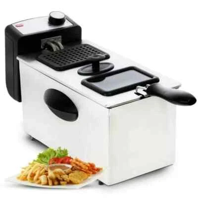 Geepas 3L Deep Fat Chip Fryer Basket Oil Fried Chips Safe Basket Handle Window - Image 1 of 2