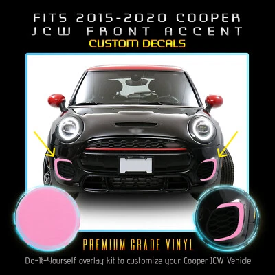 Calcomanías de vinilo para parachoques delantero Mini Cooper John Cooper Works 2015+ - plano mate Foto 1 de 4