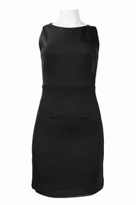 Walter Baker LBD Faux Leather & Scuba Cocktail Dress Size L Black NWT $188 - Picture 1 of 2