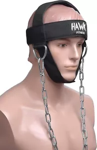 Hawk Sports Neck Harness w/Adjustable Neck Strap & 30" Steel Chain - Black - Picture 1 of 8