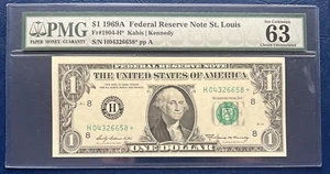 1969 A One Dollar Federal Reserve STAR NOTE $1 PMG Choice UNC 63 EPQ #77819 - Picture 1 of 2