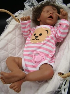 Jirachi Reborn 18" Vinyl Afro-Amer Reborn Mädchen Baby Puppe anatomisch korrekt - Bild 1 von 23