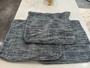 Set of 3 Oversized Pillow Covers Blue and White 23 X 23 in Size NWOT - Picture 1 of 4