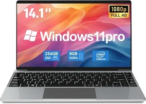 Portátil 14,1 pulgadas Windows 11 Pro 8 GB LPDDR4 RAM 256 GB SSD Intel Celeron N4020C - Imagen 1 de 9