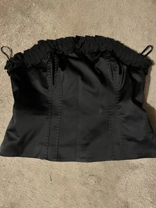 Coast Black Strapless Detailed Bustier Top Boned Panel Stretch Elegant 18 - Picture 1 of 4