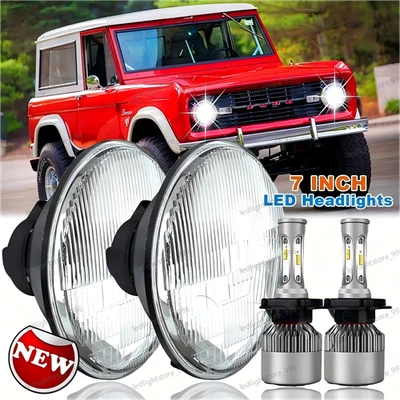 2件装福特野马野马1966年至1978年7英寸圆形LED车头灯高/低光束 — 第 1/4 张图片