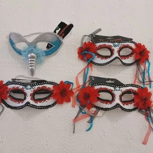 4 Masqerade Masks 3 Day Of The Dead And 1 Unicorn All New #C026 - Picture 1 of 12