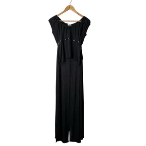 Vtg Charlotte Russe Y2k Babydoll Top High Low Slits Tie-Back Whimsigoth Witchy L - Picture 1 of 13