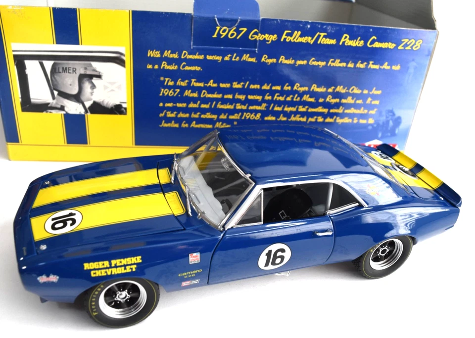 GMP 1967 CAMARO Z28 GEORGE FOLLMER TEAM PENKE ESCALA 1:18 13022 Foto 1 de 4