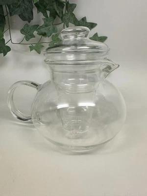 Primula Clear Glass 40 Oz Teapot Complete w/Lid & Infuser 5 Cups EUC - Image 1 of 4