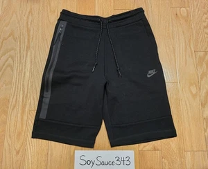 NEW MEN'S NIKE SPORTSWEAR NSW TECH FLEECE TAPERED SHORTS BLACK SIZE SMALL - Picture 1 of 3