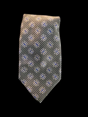 Corbata geométrica plateada 100 % seda Robert Talbott Best Of Class para hombre Foto 1 de 4