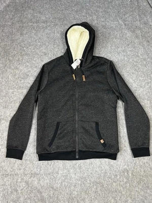 Buffalo David Bitton Mens Hoodie Sherpa Lined Zip Up Jacket Sz L Charcoal Gray - Image 1 of 4