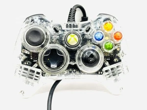 Xbox 360 Clear Remote PL-3702 Controller Afterglow Wired Blue LED  - Picture 1 of 3