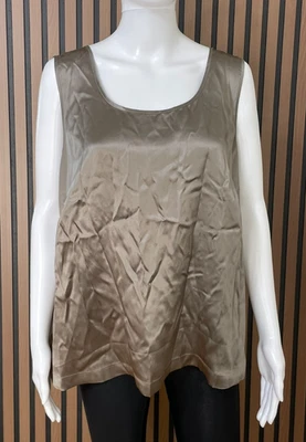 Bob Mackie Usable Arte Para Mujer 1X Gris Camiseta sin Mangas 100% Seda Informal Trabajo Cóctel Foto 1 de 4