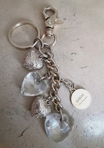 Kathy Van Zeeland Purse Charm Gold Tone And Acrylic Hearts Bag Tag Luggage - Picture 1 of 2