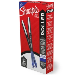 Sharpie Rollerball Pen Needle Point (0.5mm) Precision Pen Blue Ink 12 Count - Picture 1 of 6