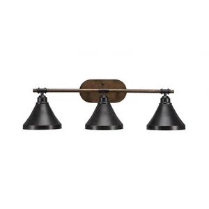 Toltec Lighting 1753-410-DG Blacksmith 3 Light Bath Bar Dark Granite Metal Sh... - Picture 1 of 4
