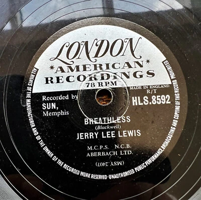 78 RPM -  Jerry Lee LEWIS:   "Breathless", 1958, GB,  (*👍= TOP !"*) - Bild 1 von 4