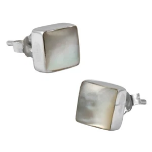 Perlmutt Muschel Ohrringe Ohrstecker ECHT 925er Silber SER364 - Bild 1 von 1