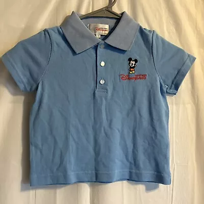Disneyland Hong Kong Boys Polo Shirt Sz XS Collared Blue Vacation Resort Travel - Image 1 of 4