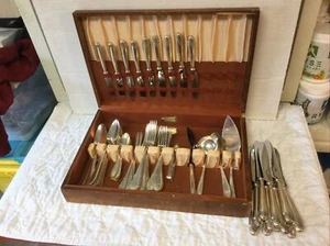 Vtg 67 Piece Silverplate Flatware Set WMF Cromargan Cruciate Ligament Ludwig XVI - Picture 1 of 12