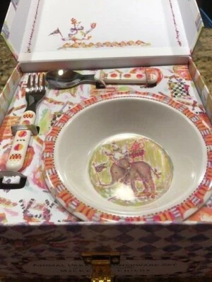 Novo na caixa MacKenzie-Childs Animal Parade conjunto de louça infantil - ÓTIMO presente para bebê!!!!! - Imagem 1 de 4