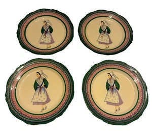 Henriot Quimper Pottery Plates 4 Made For Lord & Taylor Women Preowned- Has Wear - Picture 1 of 14