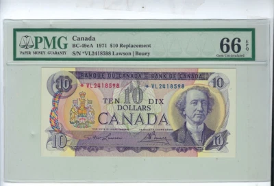 1971 $10 Dollar BC-49cA SN# *VL 2418598 PMG GEM-66 EPQ - Image 1 of 2