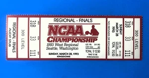 1993 NCAA Basketball West Regional FULL Ticket /FAB-5 Michigan Wolverines Temple - Picture 1 of 2