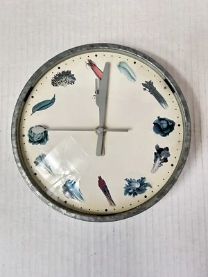 Infinity Instruments Retro Diner Wall Clock Vegetable Garden Aluminum Trim Ring - Image 1 of 4