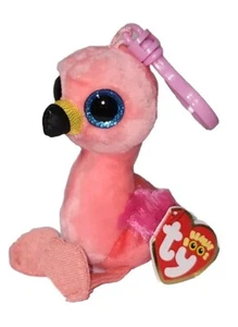 Clip de llave Ty Beanie Boos GILDA el flamenco 3" NUEVO MWMTs peluche juguete - Imagen 1 de 11