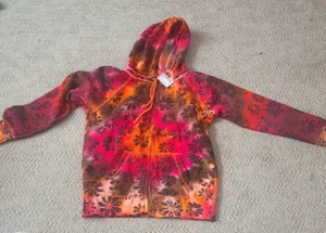 Vintage Petoskey Michigan Hoodie Sweatshirt Girls X Full Zip Flowers - Picture 1 of 5