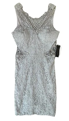 Jodi Kristopher Dress Womens Size 5 Silver Sequins Fairycore Holiday Party Glam - Image 1 of 4