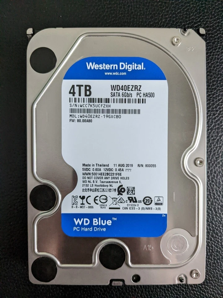 Western Digital Blue (5400 RPM, 3.5", SATA III, 64MB Cache) 4TB Internal Enterprise Drive - WD40EZRZ