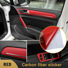 3D Red Carbon Fiber Car Interior Panel Protector Sticker Accessories DIY Wrap