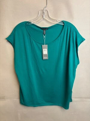 NWT SZ XL Eileen Fisher Ballet Neck Cap Lightweight Viscose Lycra Jersey Top - Image 1 of 4