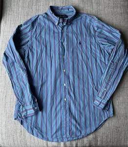 Camicia Ralph Lauren vestibilità classica UOMO con bottoni blu, righe tg. Grande con logo - Foto 1 di 6