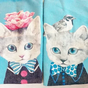 Lindo juego de 2 fundas de almohada para gato gatito 17x17 niño niña cremallera sin marca - Imagen 1 de 8