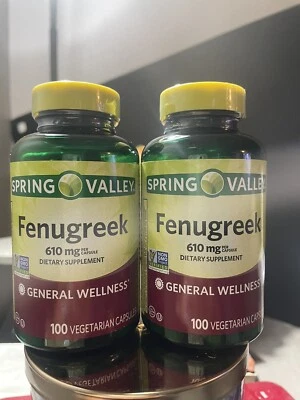Spring Valley Fenugreek Dietary Supplement 610mg, 100 Capsules 2 Pack Bundle - Image 1 of 2